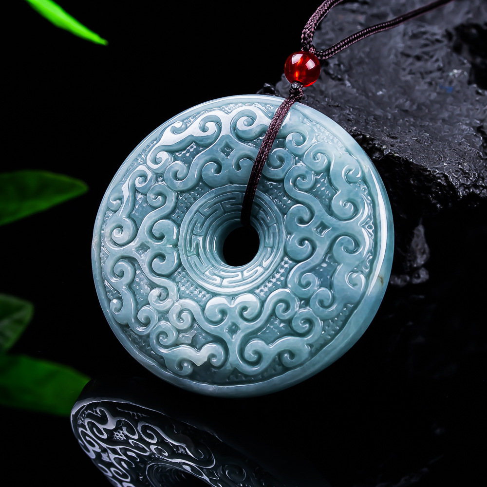 Jewelry & Watches Ltd - Natuurlijke Birmese Jadeïet Bloem Hanger Ketting