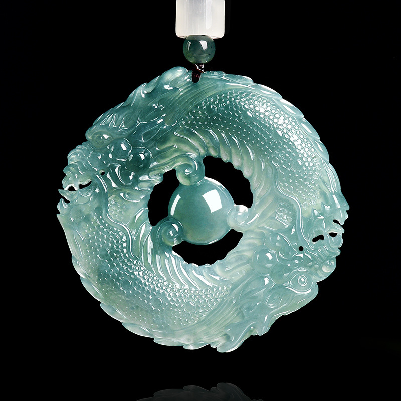Jewelry & Watches Ltd - Natuurlijke echte smaragd blauw water jade
