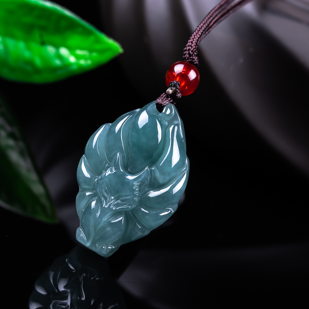 Jewelry & Watches Ltd - Natuurlijke Birmese Jadeïet Vos Hanger Ketting