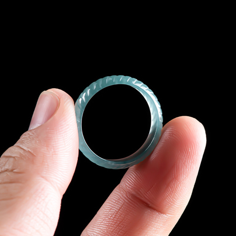 Jewelry & Watches Ltd - Blauwe echte Birmese Jadeiet ringen luxe