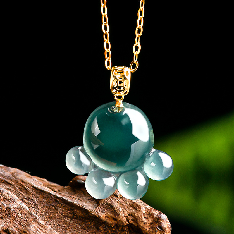 Jewelry & Watches Ltd - Natuurlijke echte smaragd blauw water jade