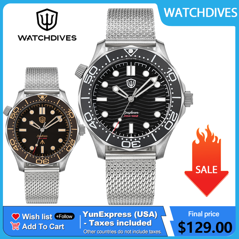 Jewelry Watches Vintage - Watchdives 42mm Titanium Duikhorloge NTTD VH31