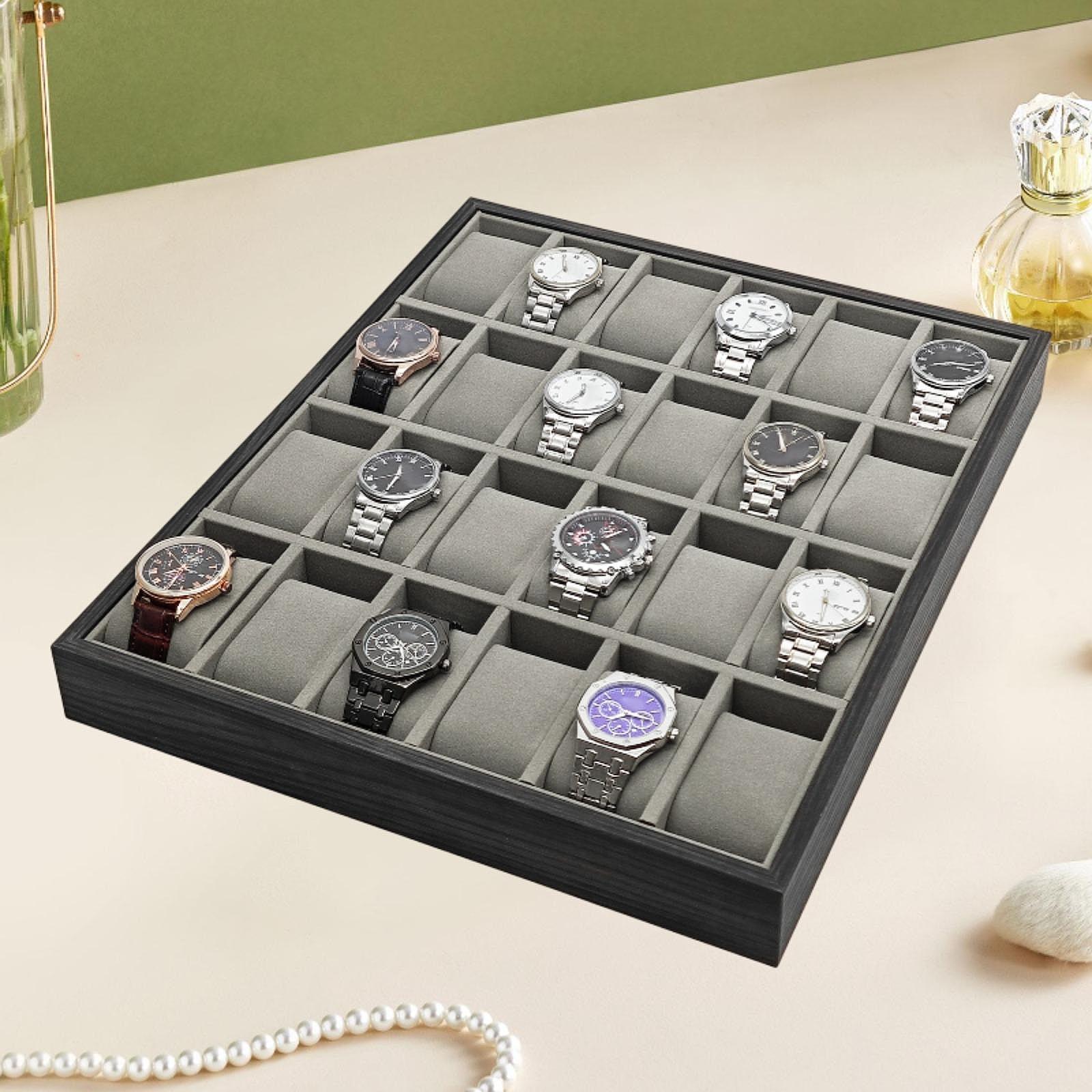 Houten horlogeopbergvak met 24 - Jewelry And Watches Exhibition recensie en prijs