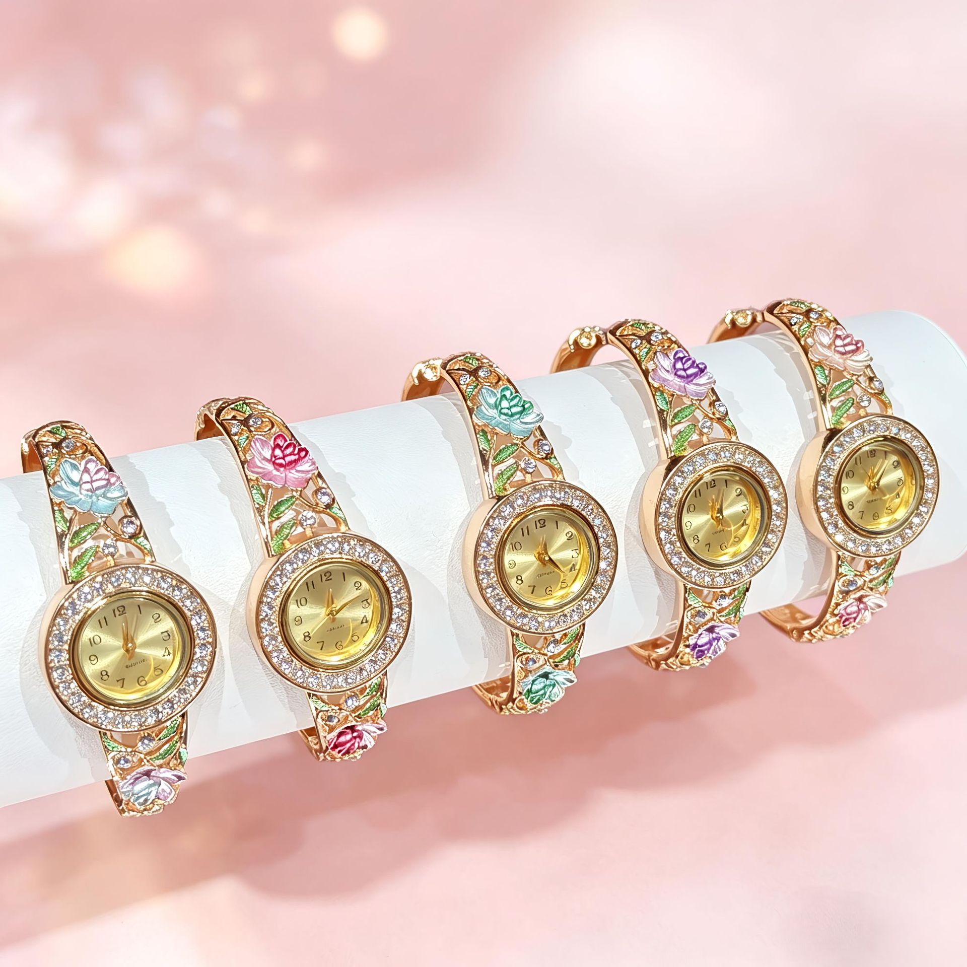 Vintage gouden emaille bloemen - Jewelry Watches Vintage recensie en prijs