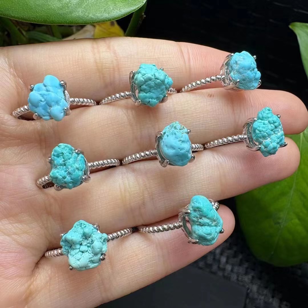 1 Pc Fengbaowu Natuurlijke Ruw - Turquoise Stone Ring recensie en prijs