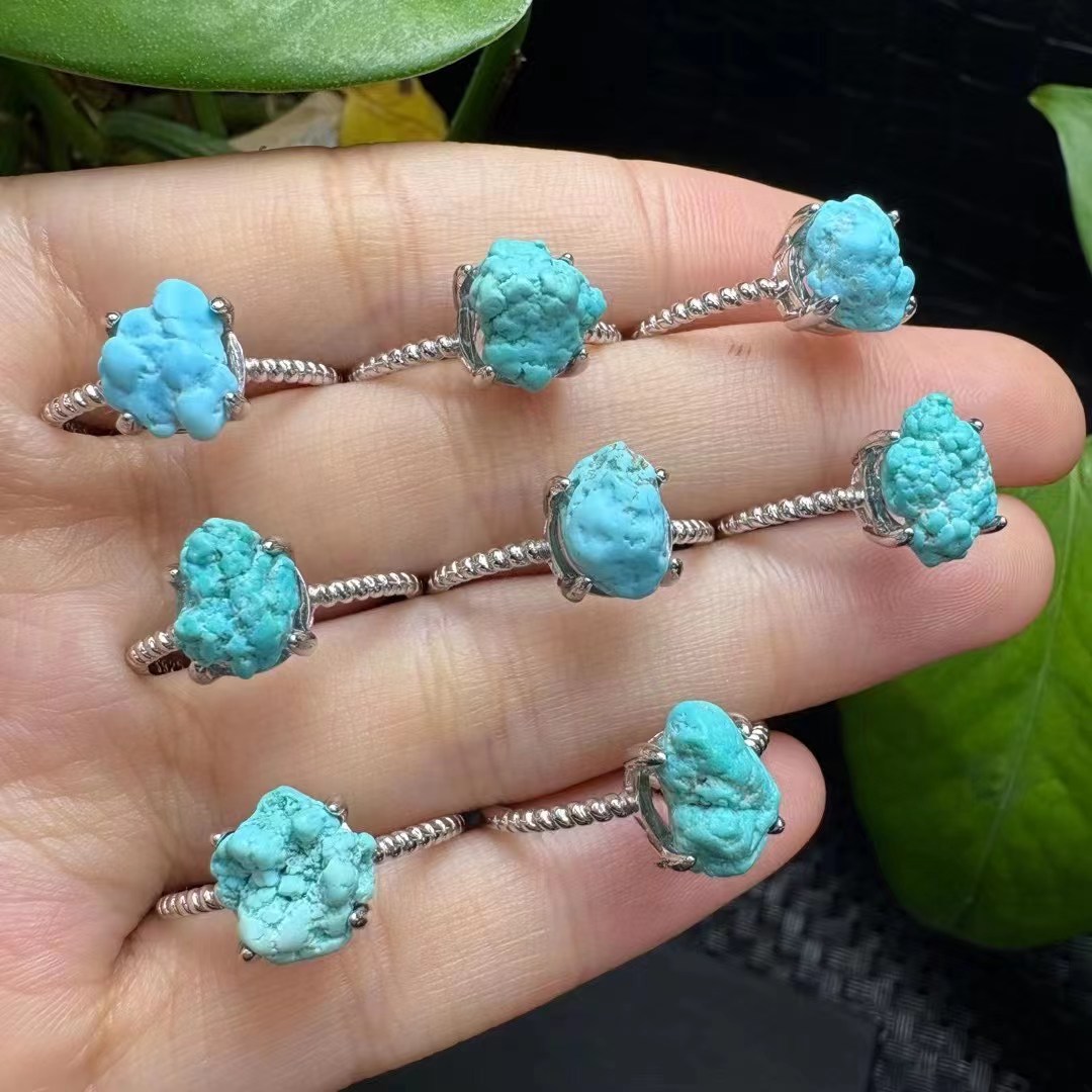 1 Pc Fengbaowu Natuurlijke Ruw - Turquoise Stone Ring recensie en prijs