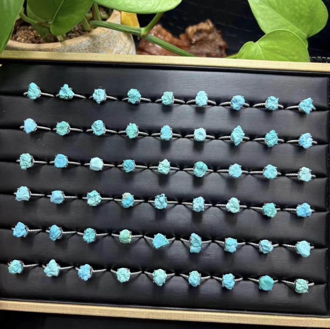 1 Pc Fengbaowu Natuurlijke Ruw - Turquoise Stone Ring recensie en prijs